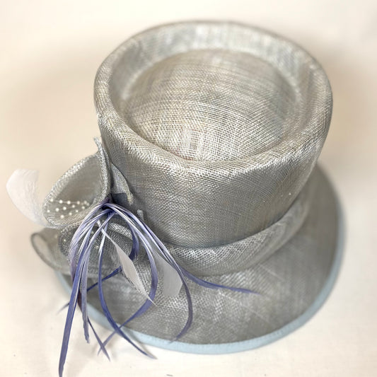 Pale Blue Pearl and Feather Dome headpiece