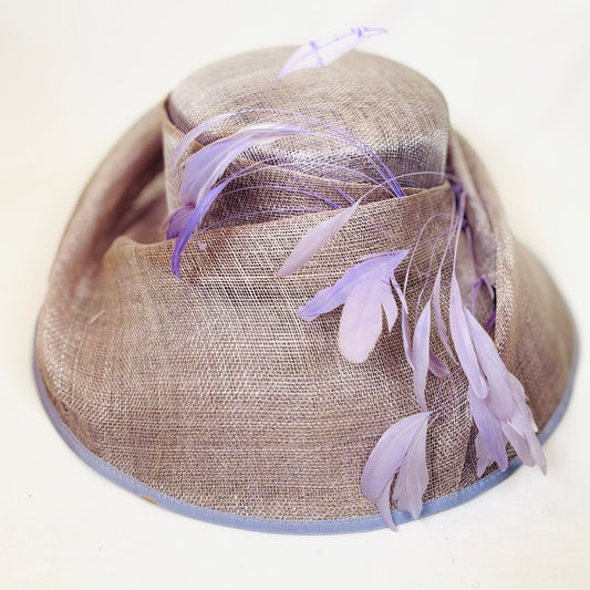 Lilac headpiece with feathered detail