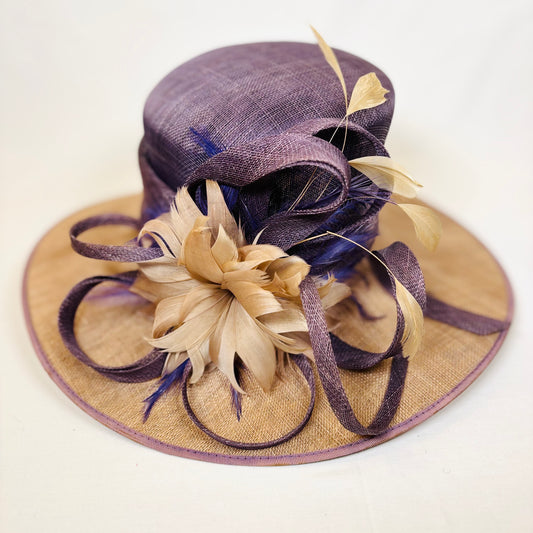Two tone mauve detailed occasion headpiece