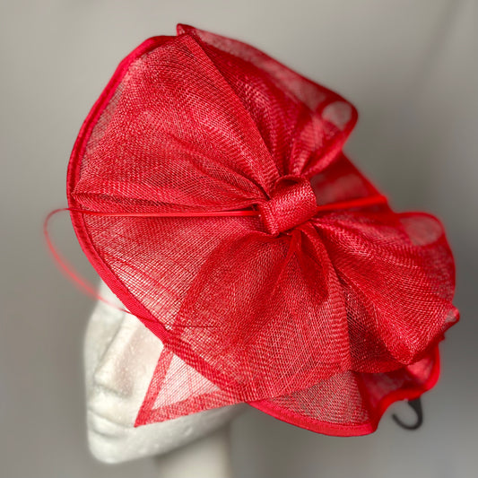 Red hatinator with bold bow design